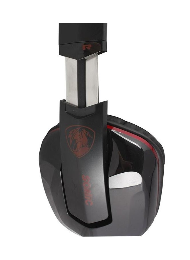 Somic - Wired and Wireless gaming headset calssic model G909 , USB plug is compatible for PC, LATOP, with virtual 7.1 surround sound, the sound can perform the 4D sound , cool unique design and beautiful earshell shape supply a real gaming scene , Long stable communication and high quality chipset make this headphone be a better choice for home audio Usage. - Image 1