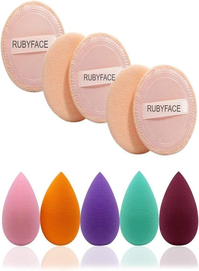 Ruby Face Rubyface Beauty Blender Sponge Mini, Makeup Powder Puff, 10 Pcs Multicolored Makeup Beauty Sponges Blender, Replacement for Powder Foundation Container - Image 1