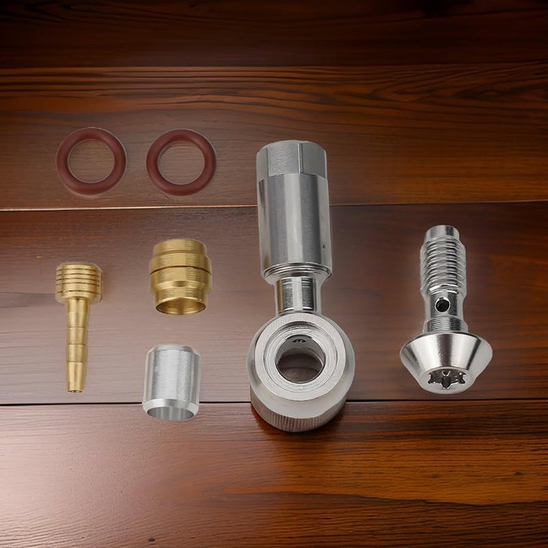 تركيب الهيدروليك بانجو الفضي المعدني الثقيل للدراجات الهوائية MT4 MT5 MT6 MT7 MT8 - Image 4