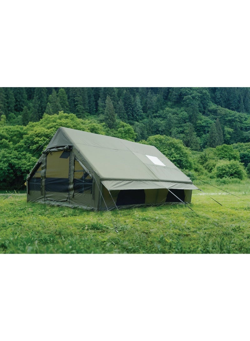 73Hours GT-8X Inflatable Camping Tent with Carry Bag  UV Protection / Quick Setup / Capacity 6-8 People / Material 420D Oxford / Dual Door Convenience / Windproof  Stable  Waterproof - Green - Image 2