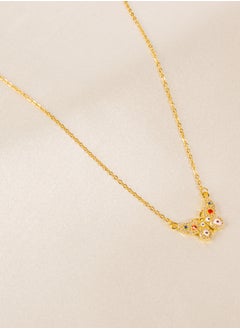 The Black Pearl Accessories Stainless Steel Neckalce with Multi Colored Zirconic Butterfly Pendant  - Image 3