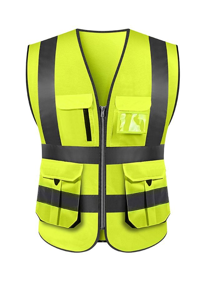 NIBEMINENT High Visibility Reflective Safety Vest Yellow/Grey  - Image 1