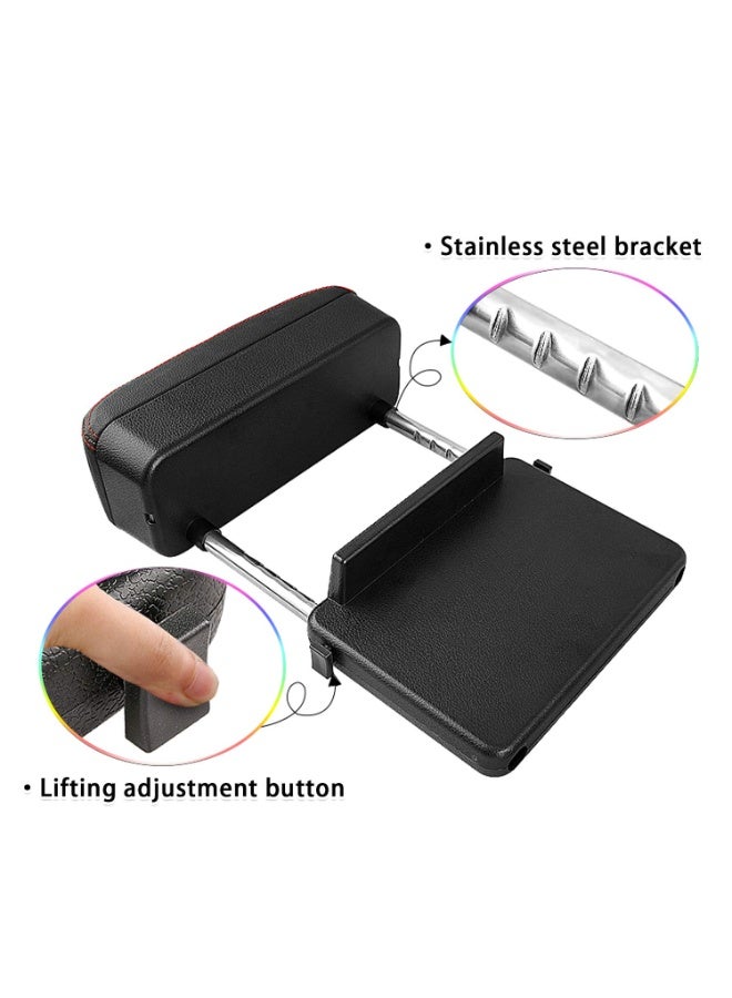 Auto Car Armrest Extender Support Elbow & Forearm Arm Wrist Rest Support Adjustable Height Comfort Pad Universal Fit for Most Car Models Center Console (Red with Organizer) - Image 5