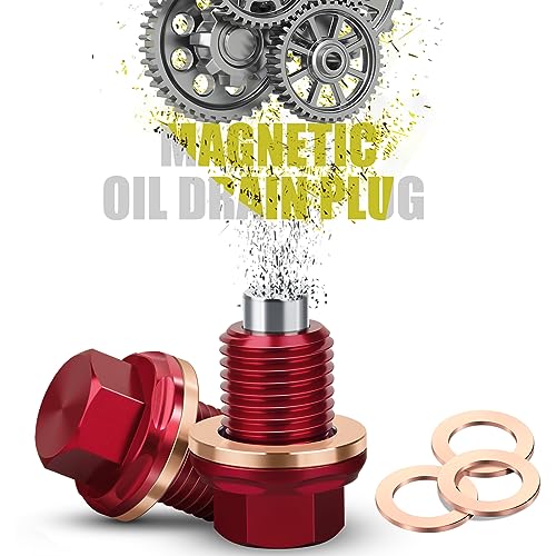 OxyGenie M14 x1.5 Magnetic Oil Drain Plug 7075 Aluminum CNC Craft with Crush Washer Gaskets Replacement for Ford GM Hyundai KIA and More Select Models - Image 4