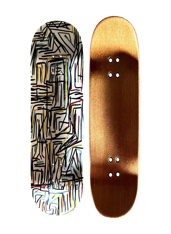 Noahwood Noahwood Handmade Fingerboard Deck 97.5x35mm 5-Layer Color Maple Pro concave Creative Design Mini Skateboard (Line) - Image 1