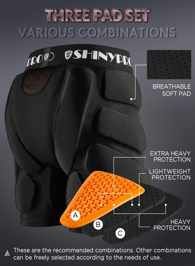SHINYPRO Protective Padded Shorts for Snowboarding and Skating,Tear Resistance Butt Pad Heavy Duty Protection,All Pads are Removable - Image 2