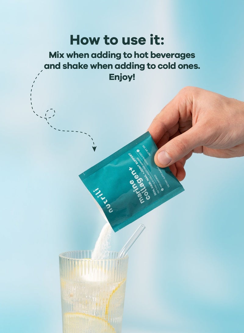نوتريلي +Marine Collagen | (١٠ جم ) | إم إس إم، حمض الهيالورونيك وفيتامين سي | لصحة البشرة، المفاصل، الشعر، الأمعاء والعظام | ١٨٠ جم - Image 5