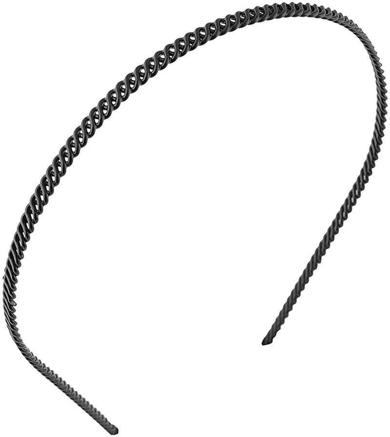 BIRDWARE Simplified Metal Chain Black Metal Hair Band for Unisex, 15x14 cm - Black - Image 5