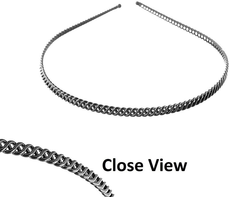 BIRDWARE Simplified Metal Chain Black Metal Hair Band for Unisex, 15x14 cm - Black - Image 4