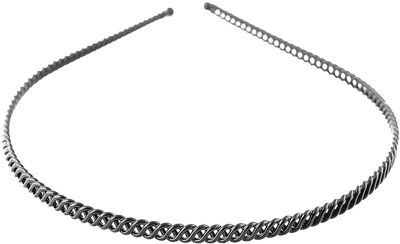 BIRDWARE Simplified Metal Chain Black Metal Hair Band for Unisex, 15x14 cm - Black - Image 2