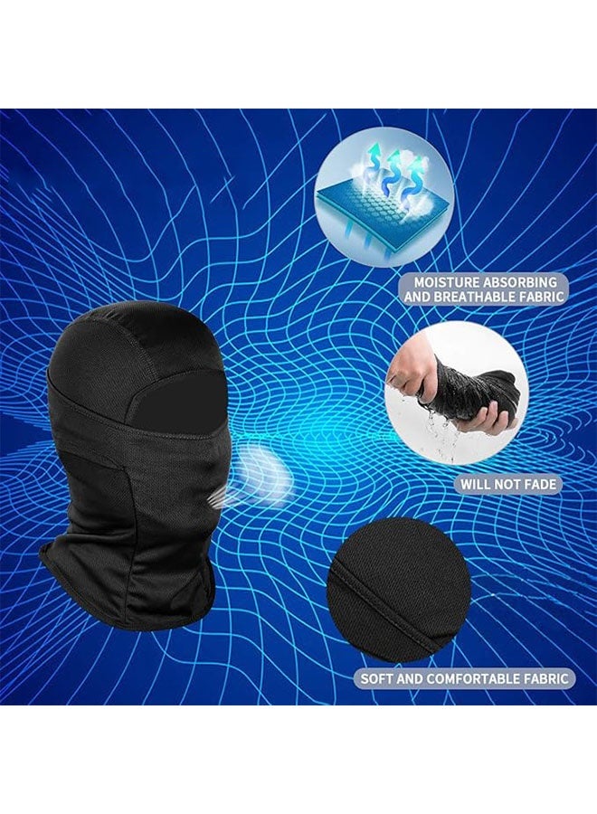 قناع الوجه الكامل التنفس، قناع حماية الأشعة فوق البنفسجية مقاومة للرياح للتزلج، الدراجات النارية، الجري وركوب الدراجات، قناع خفيف الوزن ودائم للرجال والنساء، أسود - Image 2