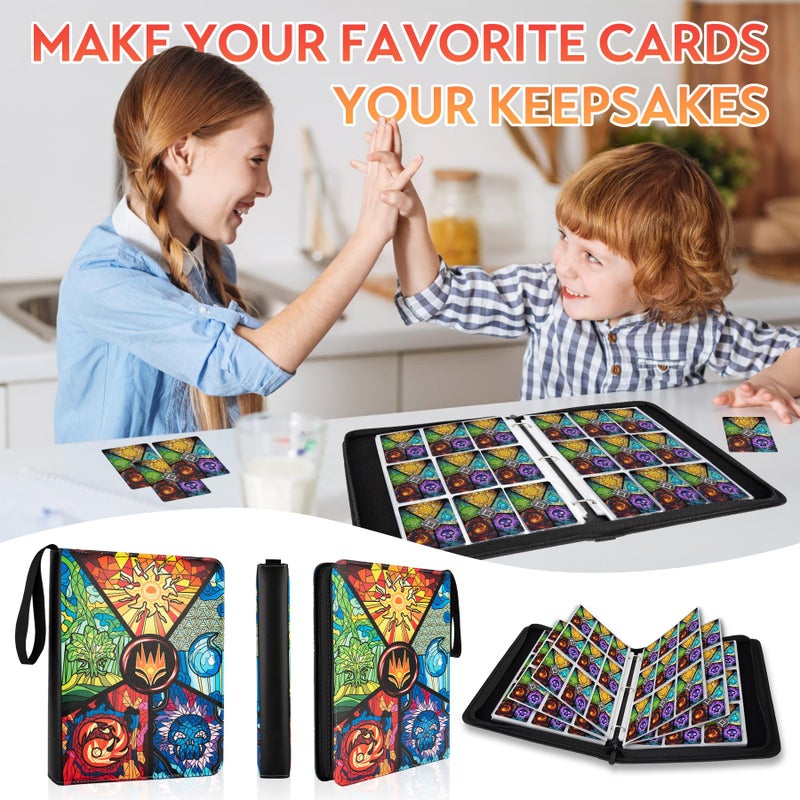 Fonwill 9 Pocket Card Binder for MTG/YGO/PTCG/Game Cards, Holds 900 Cards,Premium Card Collector Book for TCG Players,Toys Gifts for Kids(MTG-5) - Image 5