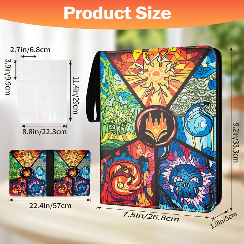 Fonwill 9 Pocket Card Binder for MTG/YGO/PTCG/Game Cards, Holds 900 Cards,Premium Card Collector Book for TCG Players,Toys Gifts for Kids(MTG-5) - Image 3