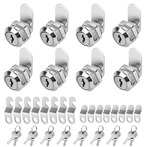 Cylinnda 58 Zinc Alloy Cam Locks 8 Pack with Keys Keyed Alike Set for Mailbox Toolbox and Pickup Trucks - Image 1