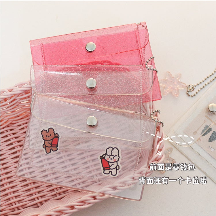Ins Style Transparent Card Holder Student Coin Purse Girl Heart Card Holder Keychain Meal Card Male Delivery Bank Card Holder - Image 2