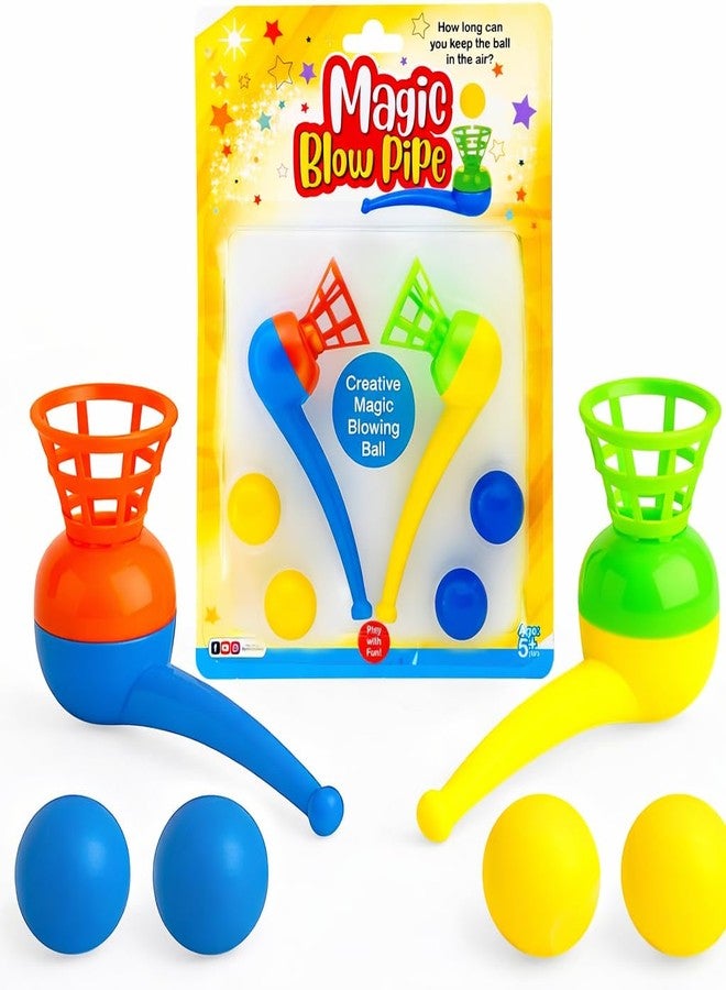 ADTOO Magic Blow Pipe Toy, Floating Ball Game with Basket, Colorful Blowing Pipes Set for Kids Ages 5+ - Image 3