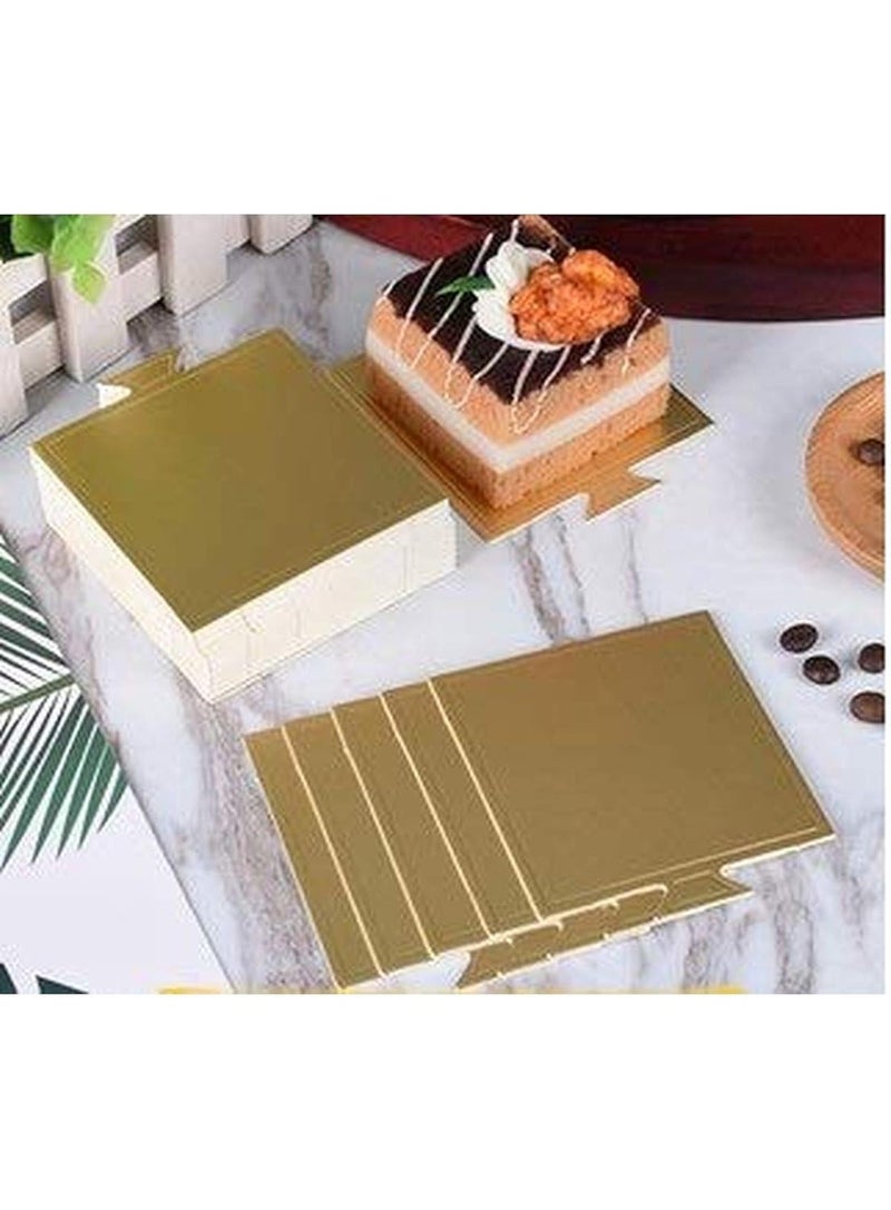 CAKE DECOR Square Pastry Base Boards Gold 100 Pcs Pack - Image 5