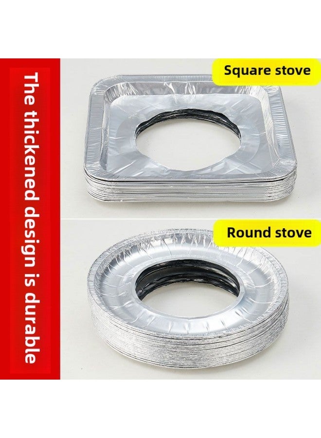 Gas Stove Oil-proof Sticker Protective Mat Aluminum Foil Tin Paper Ring Kitchen Stove Round Waterproof Cover Household Stain-proof-size:10 Round  - Image 3