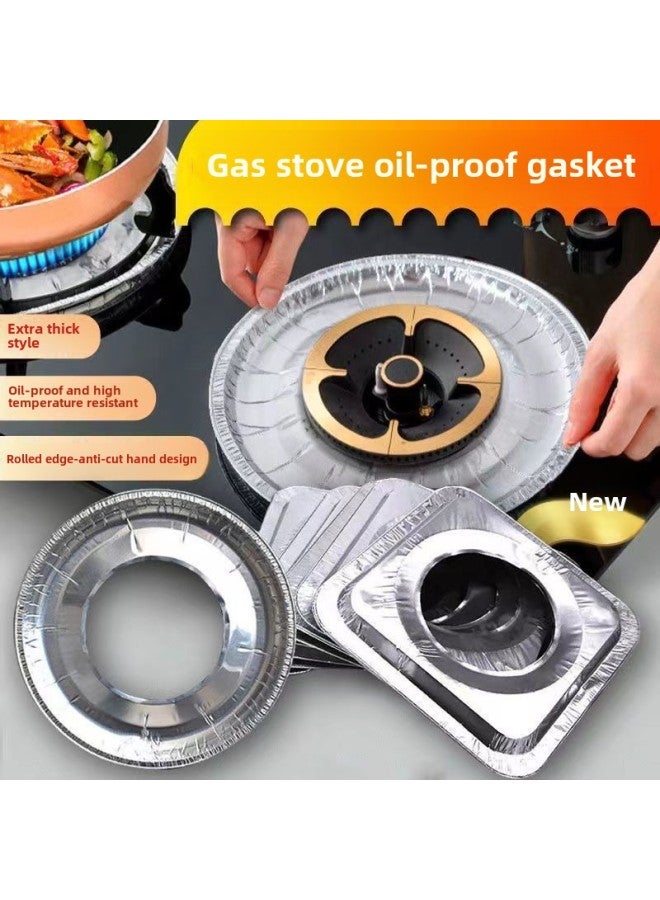 Gas Stove Oil-proof Sticker Protective Mat Aluminum Foil Tin Paper Ring Kitchen Stove Round Waterproof Cover Household Stain-proof-size:10 Round  - Image 4