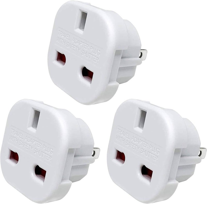 MANGO 3Pack UK to US Travel Plug Adapter  Universal Type G to AB Converter  Travel Adapter with Rotatable Pins  UKEUUAE to USA Canada Japan Mexico  Flat 2 Pin Converter for Phones Laptops  More