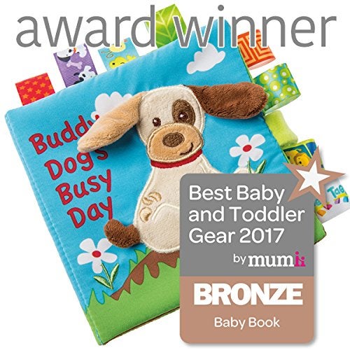 Mary Meyer Taggies Touch & Feel Soft Cloth Book with Crinkle Paper and Squeaker, Buddy Dog - Image 2