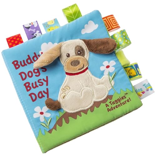 Mary Meyer Taggies Touch & Feel Soft Cloth Book with Crinkle Paper and Squeaker, Buddy Dog - Image 5