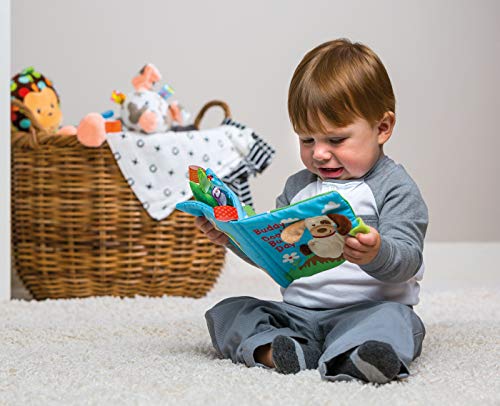 Mary Meyer Taggies Touch & Feel Soft Cloth Book with Crinkle Paper and Squeaker, Buddy Dog - Image 3