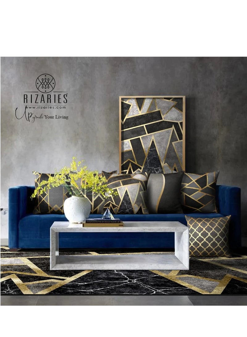 RIZARIES Grey Mosaic Throw Pillow Set of 6 - Image 1