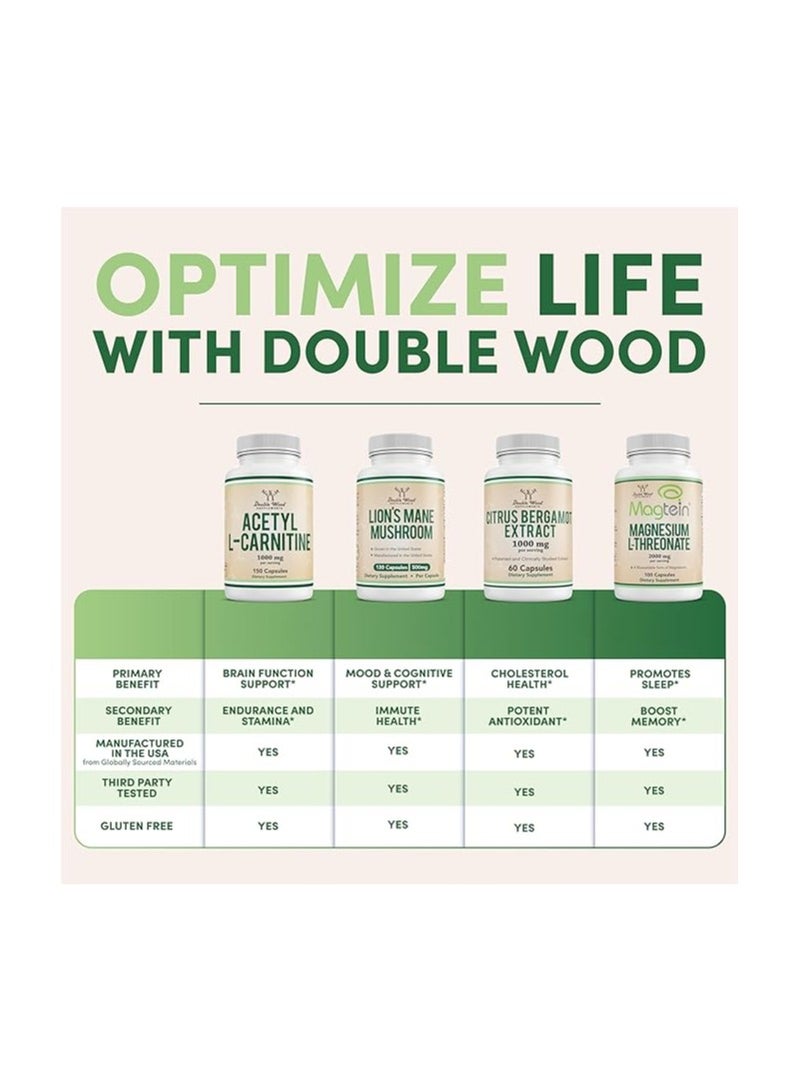 Double Wood Supplements Doublewood Magnesium Glycinate Capsules 180 - Image 3