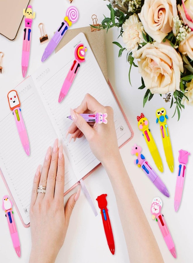 Feivando 30 Pcs Valentine's Day Multicolor Pens Bulk 4 Colors in One Retractable 0.7mm Fun Animal Ballpoint Pens Valentines Stationery for Holiday Party Favors Office Supplies - Image 5
