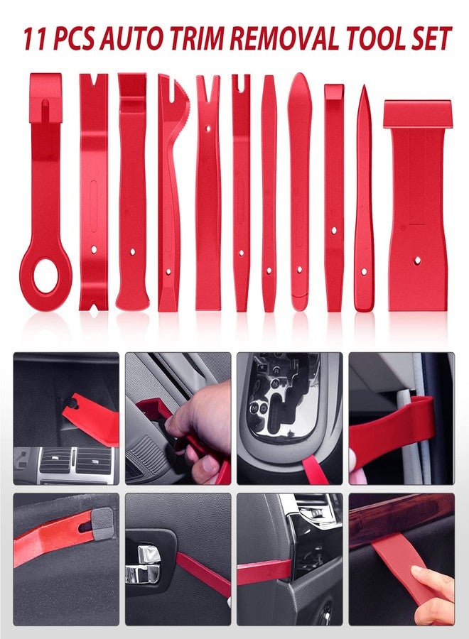 Nilight 200Pcs Trim Removal Tool, Auto Push Pin Bumper Retainer Clip Set Fastener Terminal Remover Adhesive Cable Clips Round Handle Crowbar Kit Car Panel Radio Auto Clip Pliers, 2 Years Warranty - Image 4