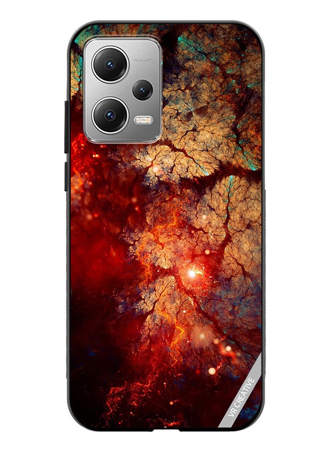 VR CREATIVE Protective Case Cover For Xiaomi Redmi Note 12 Abstract, Fractal, Shine, Bright Red Design Multicolour - Image 1
