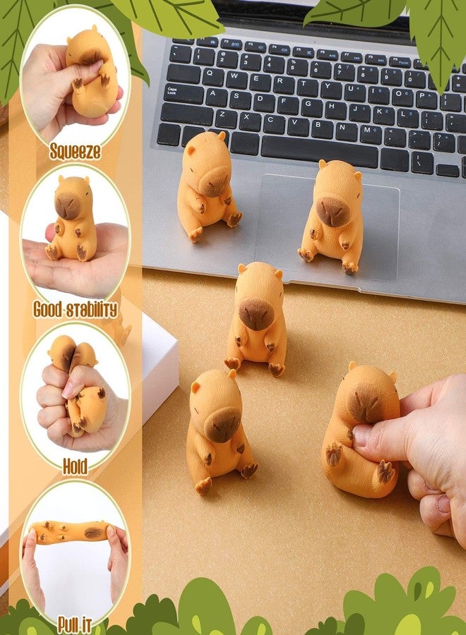 BdelrinQue 3Pcs Capybara Soft Toy, Cute Plushies, Squishy Toy for Stress Relief, Anxiety Management, Fun Party Favors for Office Staff ,Brown - Image 4