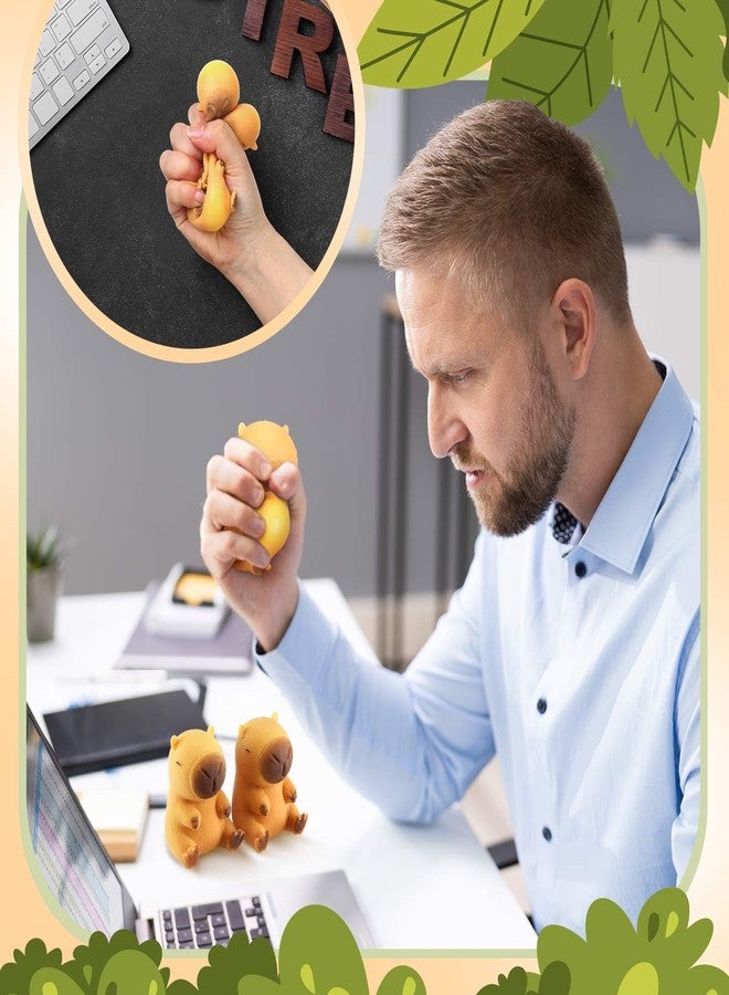 BdelrinQue 3Pcs Capybara Soft Toy, Cute Plushies, Squishy Toy for Stress Relief, Anxiety Management, Fun Party Favors for Office Staff ,Brown - Image 2