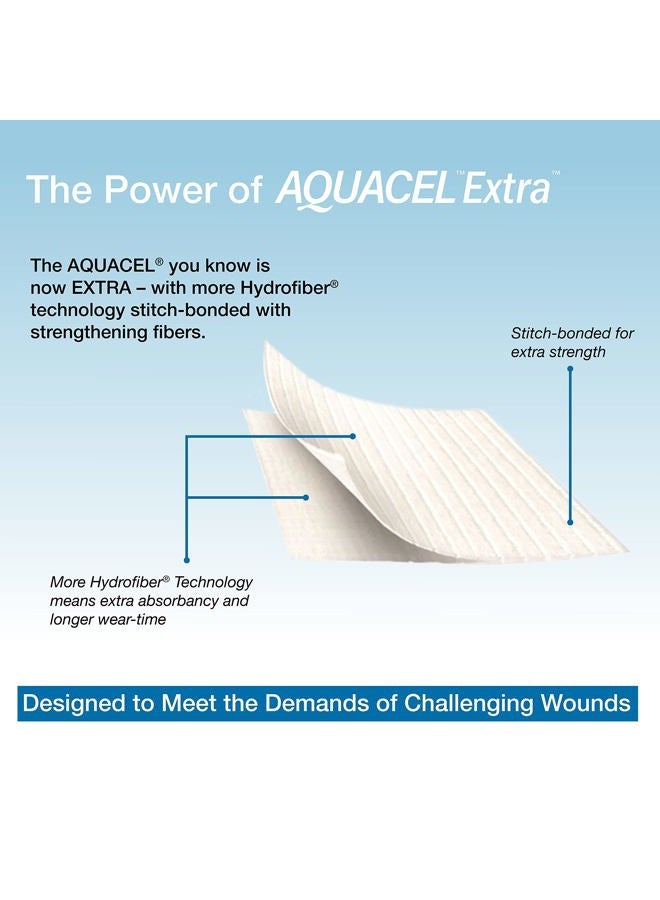 convatec AQUACEL Extra 2"x2" Hydrofiber Two-Dimensional Dressing, Soft Absorbent Non-Woven Wound Dressing, 420671, Box of 10 - Image 3