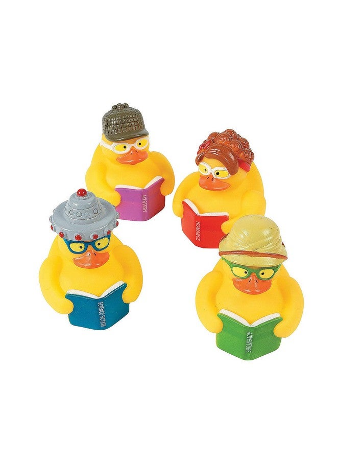 Fun Express Reading Rubber Duckies, Ducks, 12 Pieces, Library, Teaching, Treasure Chest Toys - Image 1