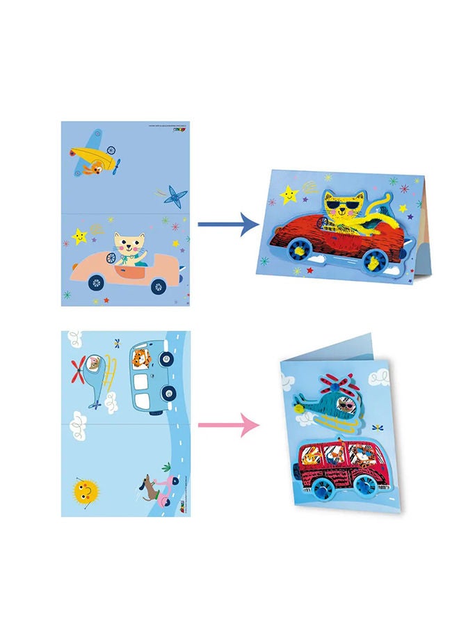 Avenir Cars Arts & Crafts Greeting Cards Set Make Beautiful Greetings Cards Art 3+ - Image 4