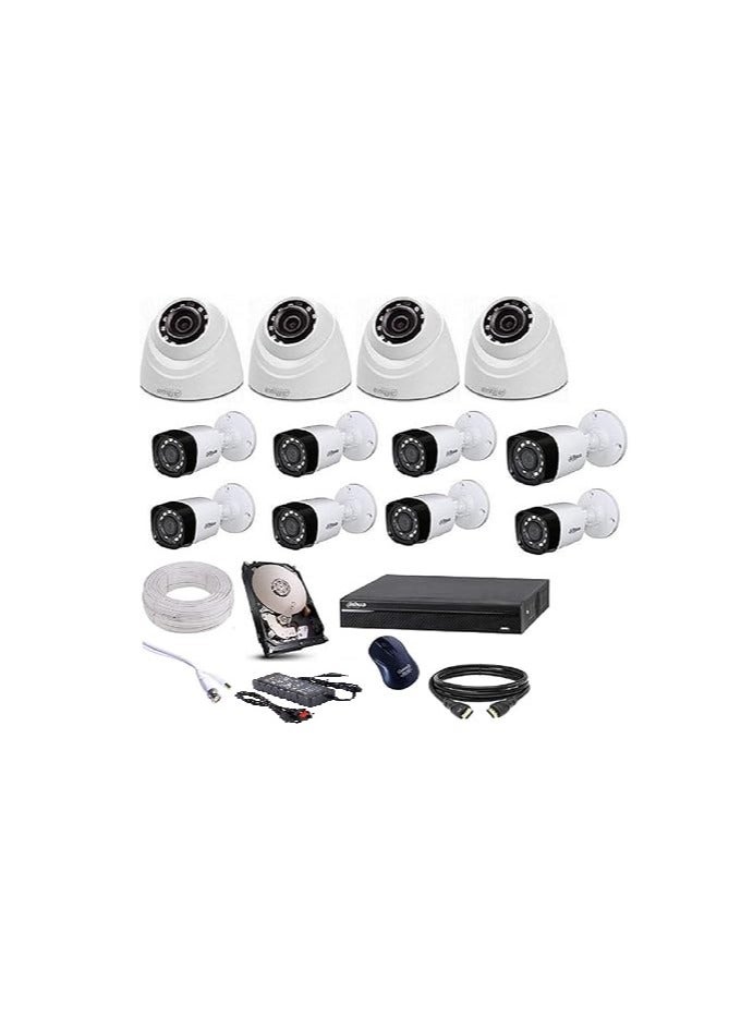 Dahua Dahua surveillance cameras, 4 indoor cameras, 8 high-quality outdoor cameras, including connections and hard disk - Image 1