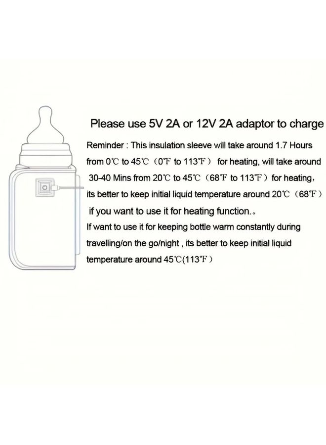 2pcs Portable USB Charger Bottle Warmer Electric Formula Heating Device Blue Light Yellow For Travel And Camping - Image 3