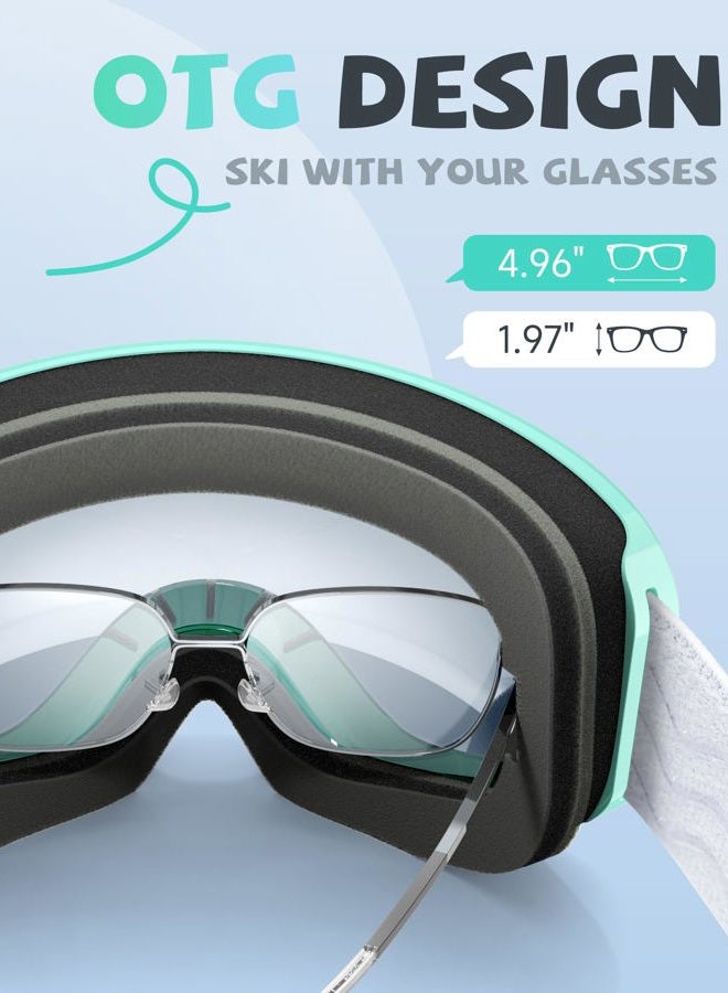 RIOROO Kids Ski Goggles, Toddler Ski Goggles Snowboard Goggles For Boys Girls Aged 3-14, 100% UV Protection OTG Ski Goggles - Image 4