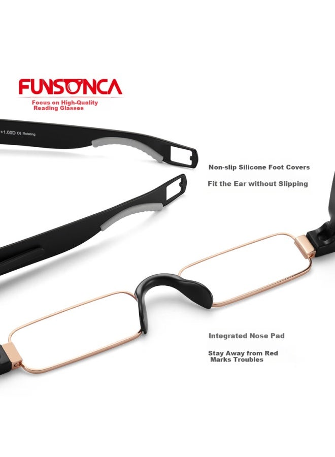 Funsonca Blue Light Blocking Folding Reading Gl Durable Imported Material 360° Rotating Portable Pen Style Uni 6109 Black +2.50 Strength - Image 4