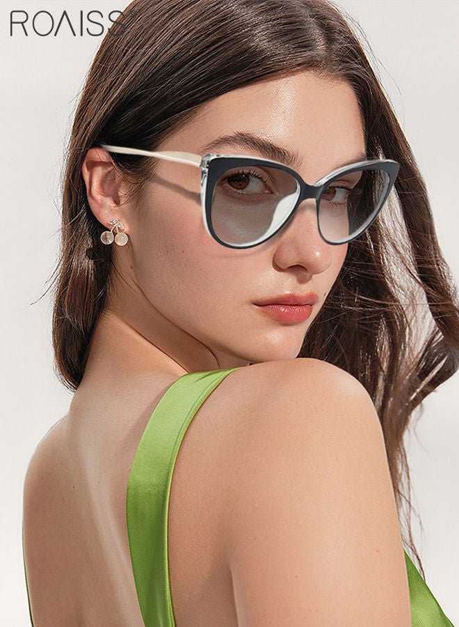 رويس نظارة نسائية لحجب الضوء الأزرق، نظارة عين القط للكمبيوتر وللقراءة والألعاب والتلفزيون والهواتف بفلتر الضوء الأزرق، نظارات الموضة المضادة لإجهاد العين والصداع أسود - Image 2