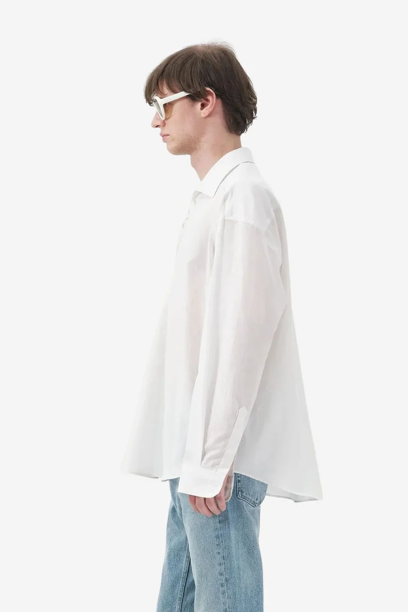 Giesto White GIESTO Men's Cotton Poplin Tie-Front Shirt for Men | Best Price UAE