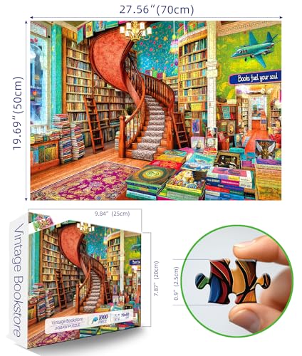 MINIWAN Vintage Bookstore Maze 1000 Piece Puzzle for Adults Fun Puzzles for Adults 1000 Pieces with HD Print Poster 275 197 in Dust Free for Gifts Halloween Christmas Family Games Lovers - Image 5