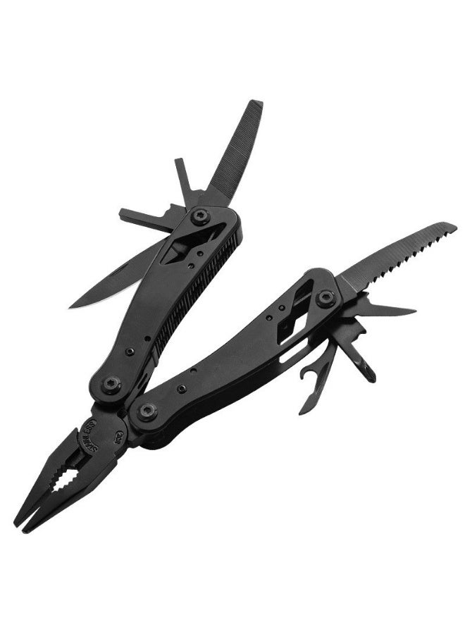 Outdoor Emergency Tool Pliers Stainless Steel Blackened Multi-Function Pliers Outdoor Mini Folding Pliers Retractable Combination Knife Pliers - Image 5