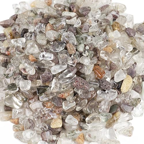 Cherry Tree Collection 1/2 Pound Polished Tumbled Gemstone Chips, Pebbles, Crystal Chips Bulk for Jewelry Making, Healing, Plants, Succulents, Aquariums, Decoration, Chakra (Green Phantom Quartz) - Image 1