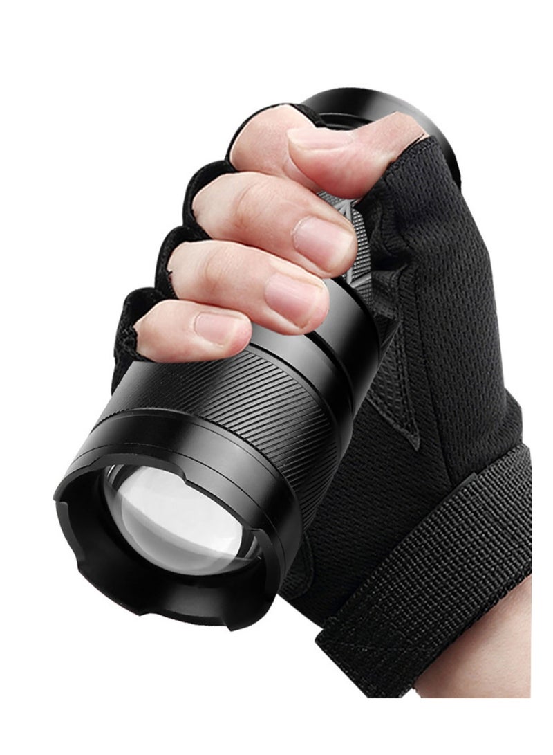 6600mAh 30W LED Rechargeable Powerful Flashlight Black - Image 3