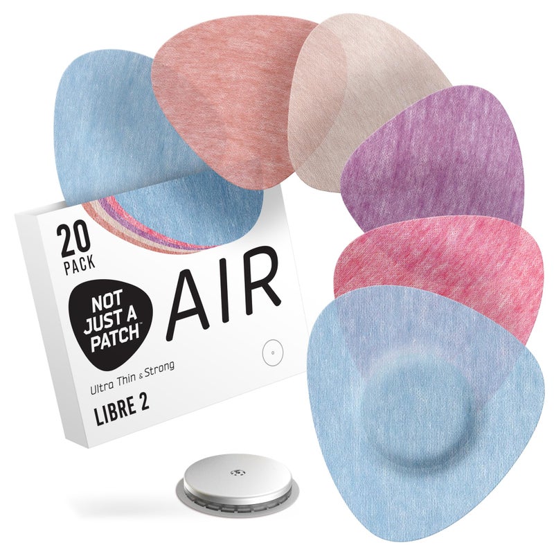 Not Just A Patch Freestyle Libre 2 Covers 20 Pack Thin Strong and Light UltraLong 14 Day Adhesion Durable Lingo CGM Libre 2 Sensor Protector Patches Multicolor