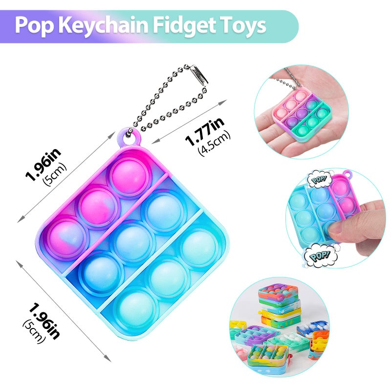 Genuvi Pop Fidget Toys Bulk Its Party Favors for Kids 4-8 8-12 30 Pack Mini Pop Keychain It Christmas Stocking Stuffers for Kids Toy Fidgets for Classroom Prizes Student Gifts Birthday Goodie Bag Stuffers - Image 2