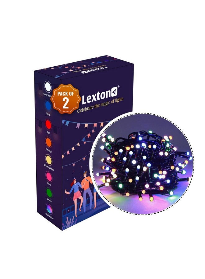 Lexton ليكسون 40 LED باور بيكسل سلسلة / ضوء خيالي | مصدر الطاقة من القابس | مناسب لتزيين المنزل والخارج، ديوالي، عيد الميلاد، رمضان، زفاف، حفلة، مهرجان (عبوة من 2، متعدد الألوان) - Image 2